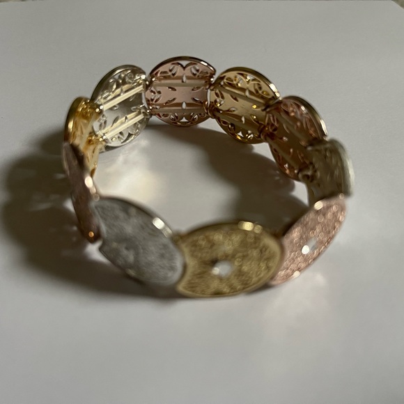 Charming Charlie Three-Tone Cuff Bracelet - Picture 2 of 4
